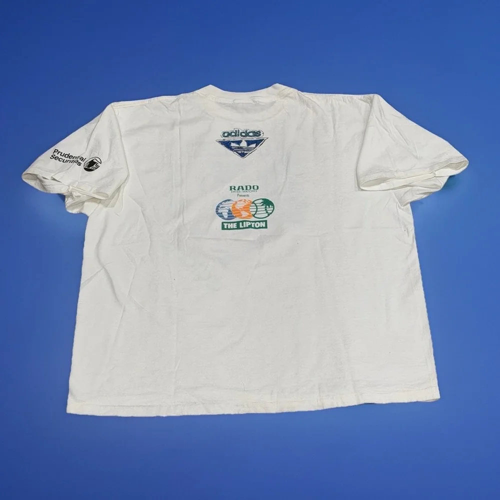 VTG 90s Adidas The Lipton International Tennis Championship Graphic Tee White XL